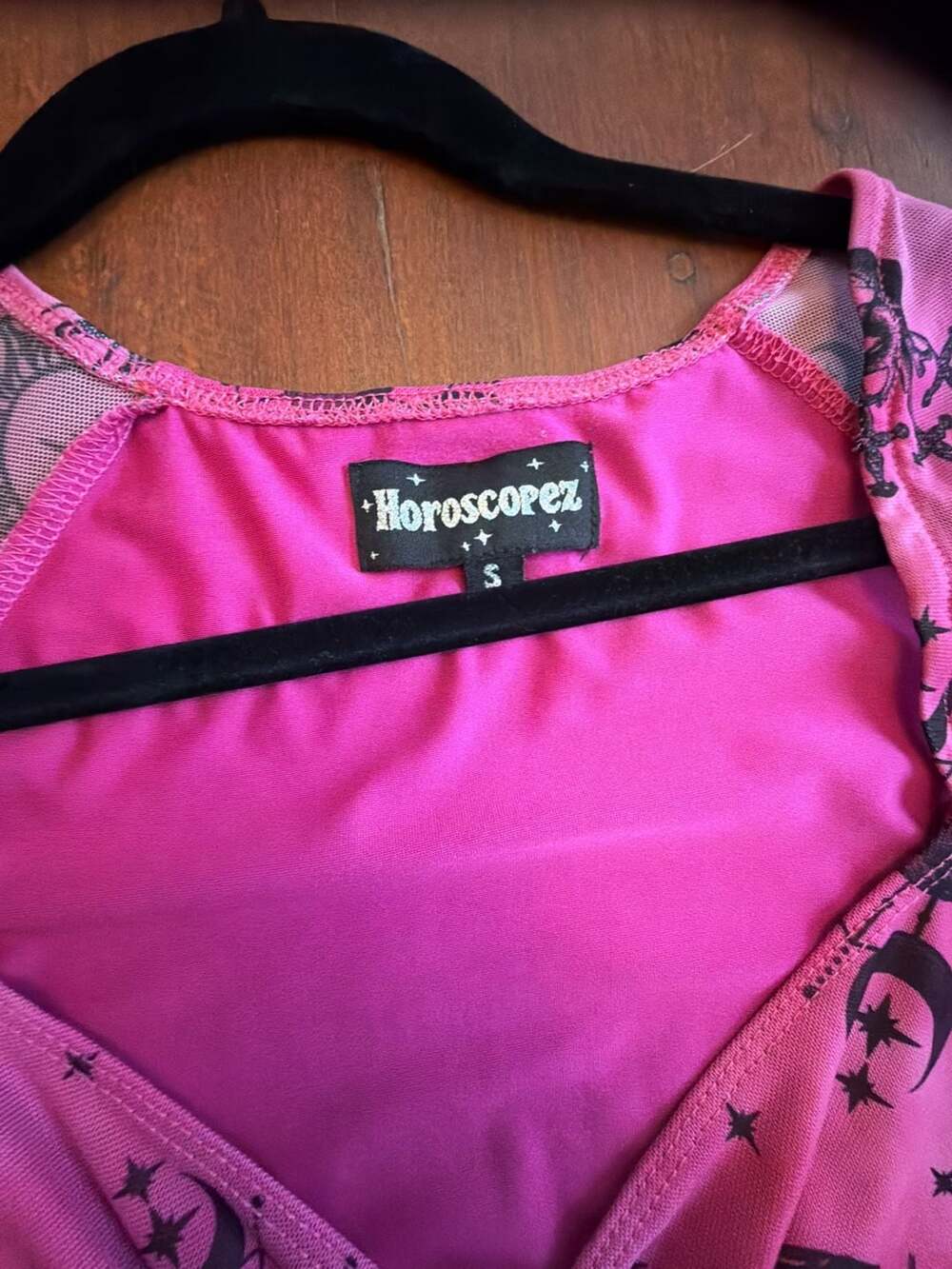 Horoscopez Pink Mesh Long Sleeve Mini Dress Size S - Picture 2 of 4